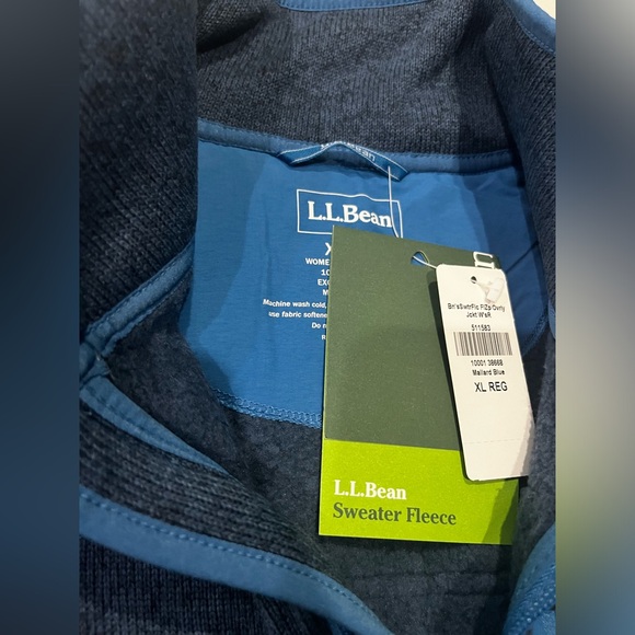 LL Bean sweater fleece jacket - Mallard Blue - NWT! - Picture 5 of 8